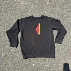 Black Sweater with Watermelon Design